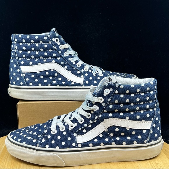 Vans Shoes - Vans SK8 Hi Skate Polka Dot Womens Size 10 Blue Athletic Shoes Sneakers 721277